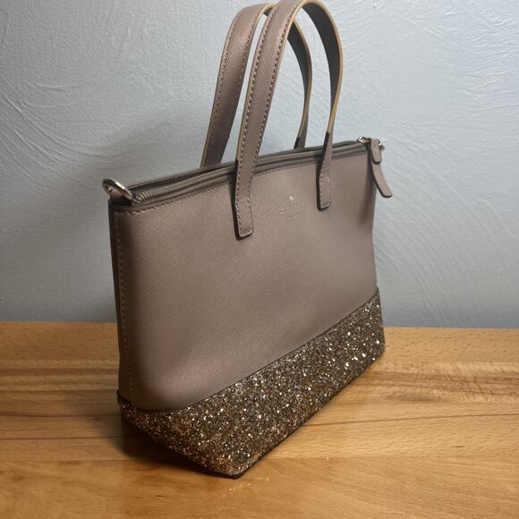 Kate Spade NY Penny Greta Court Tote Purse Glitter Sparkle Bag Cityscape Gray - Picture 2 of 16